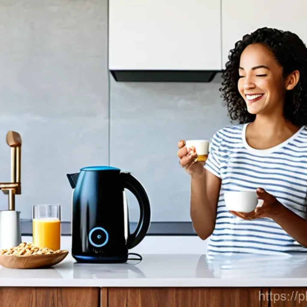 음성 명령의 구조와 설계 방법 - **Prompt 1: Smart Home Morning Routine**
    A bright, modern kitchen filled with warm morning light...