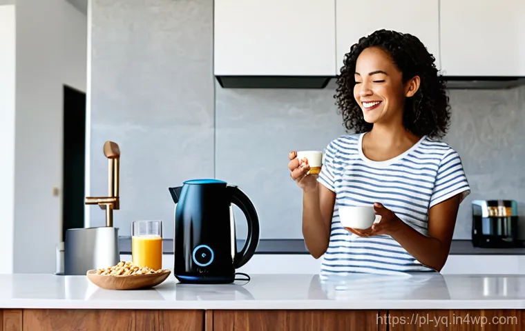 음성 명령의 구조와 설계 방법 - **Prompt 1: Smart Home Morning Routine**
    A bright, modern kitchen filled with warm morning light...